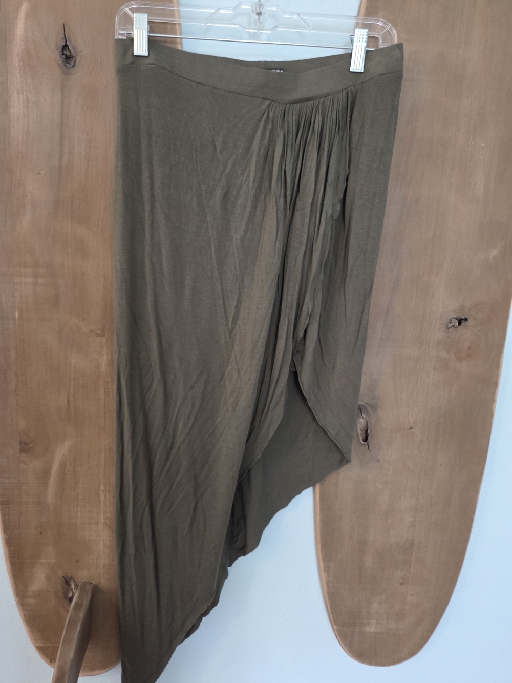 Express Olive Green Asymmetrical Skirt